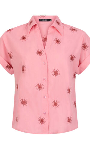 Blouse Sunny | Coral pink/stone red