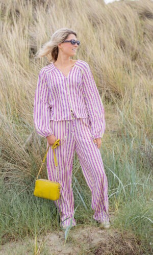 Alternative view of Broek Aster Stripes | Purple/Lime
