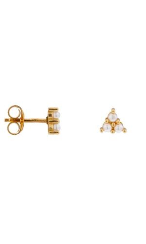 Studs Triangle Pearl Gold